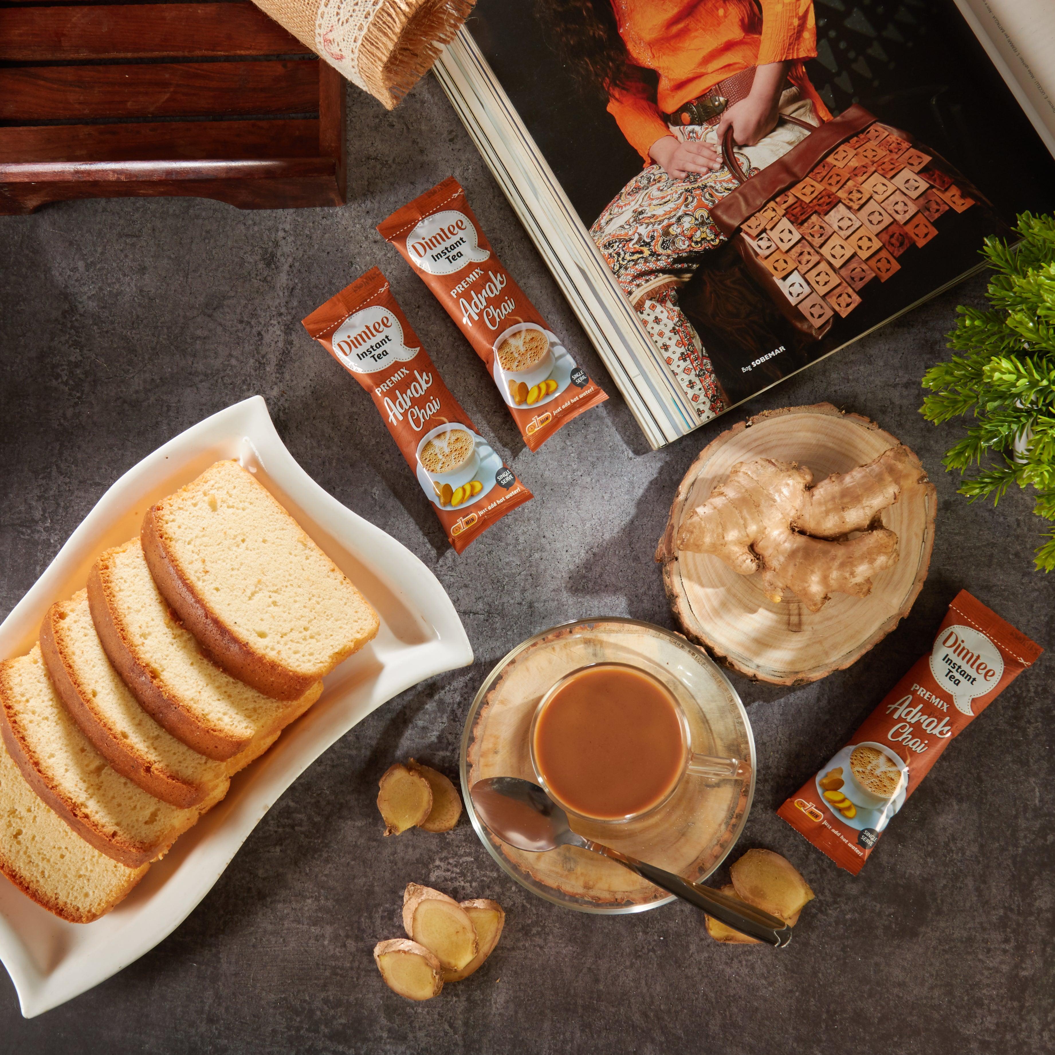 Chaizup Dimtee Tea Premium Instant Premix Ginger Tea - A Zesty and Soothing Beverage n Every Sip 30 Sachets 12.5 gm each